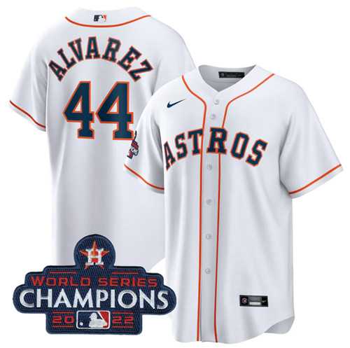 Men%27s Houston Astros #44 Yordan Alvarez White 2022 World Series Champions Home Stitched Baseball Jersey->houston astros->MLB Jersey